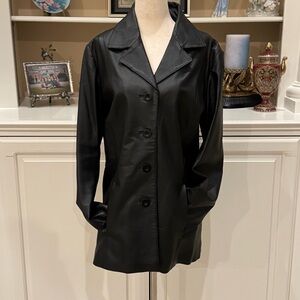 Vintage Tribeca Studio 100% Genuine Leather Blazer Jacket Black Size M